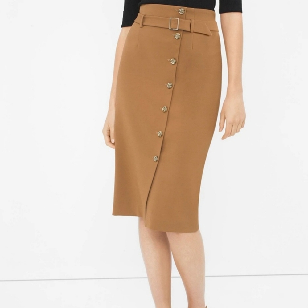 WHBM Belted Midi Pencil Skirt